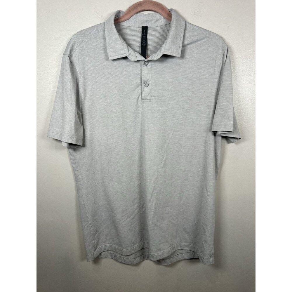 Lululemon Evolution Polo Size Large Gray Breathable Stretch